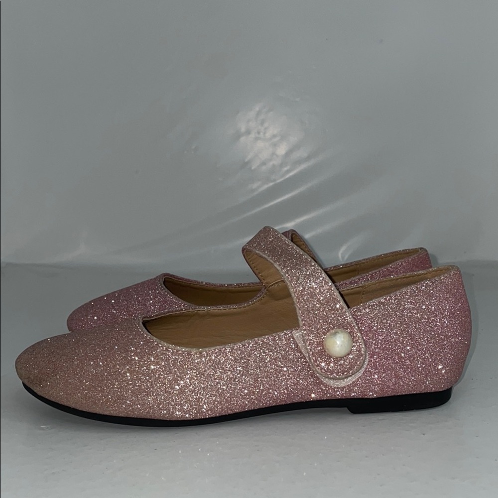 FUNKYMONKEY Mary Jane Dress Shoes Slip on Ballet Flat light pink glitter size 12